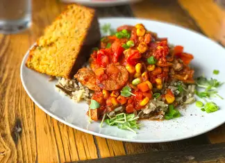 Little Red Market Café Little Red Market Cafe Mortlach Jumbalaya Corn bread