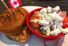 The Canadian Brewhouse Cajun Chicken Burger Greek Salad Canadian Brewhouse Moose Jaw